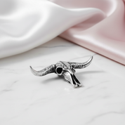 Hip Hop Bull Head Skull Punk Necklace-Black Diamonds New York