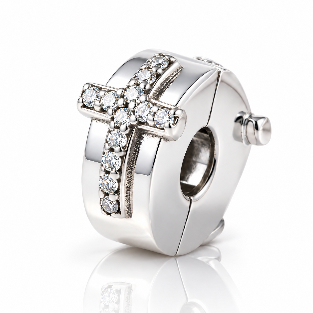 Holy Cross Clip Charm Bead-Black Diamonds New York