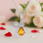 Honeybee Pendant Necklace with Diamond-Black Diamonds New York