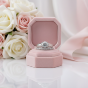 1.0 ct Round Cut Diamond Option White Gold Solitaire Ring Set-Black Diamonds New York