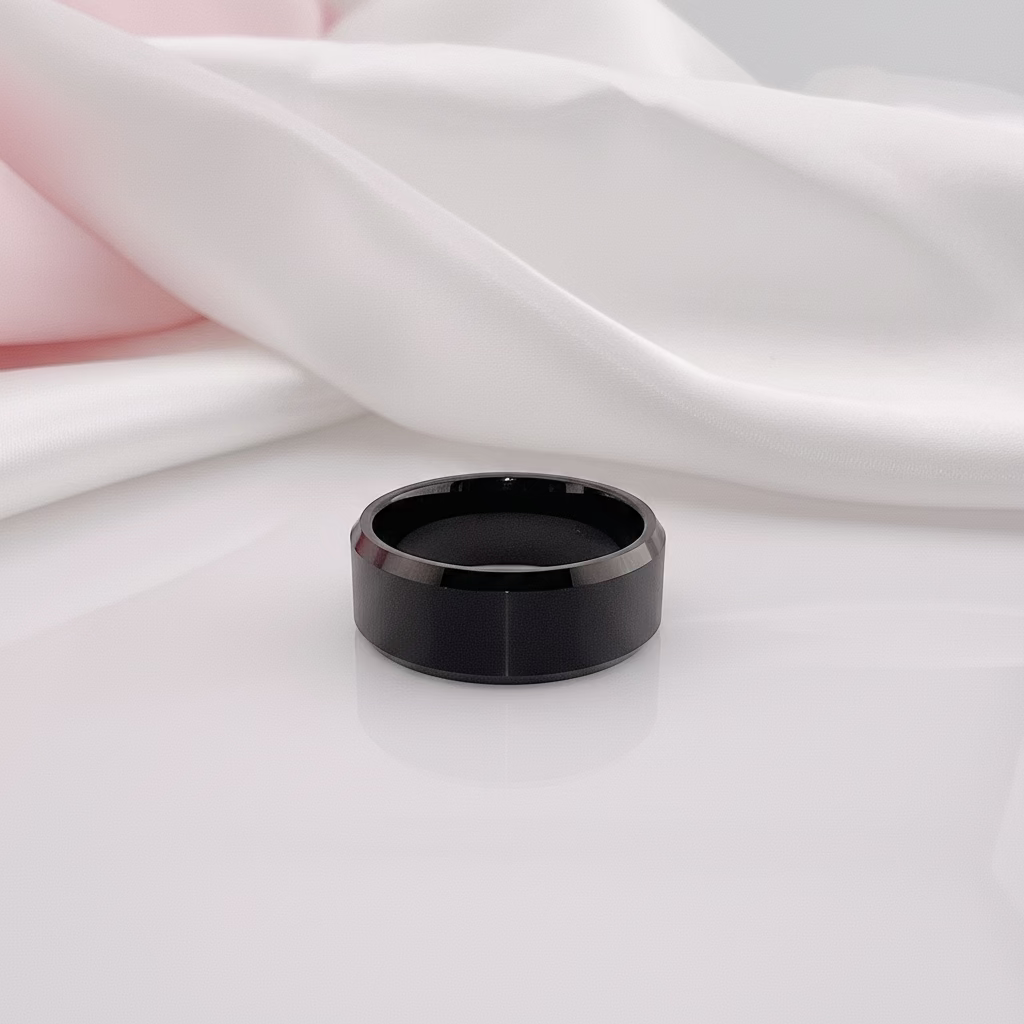 Black Matte 10mm Tungsten Carbide Wedding Band-Black Diamonds New York