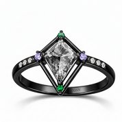 VIP Custom Request- Vintage Kite Cut Engagement Ring-Black Diamonds New York