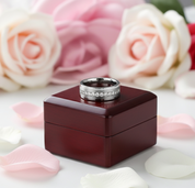 Diamond Inlay Beveled Matte Edges Tungsten Men's Wedding Band-Black Diamonds New York