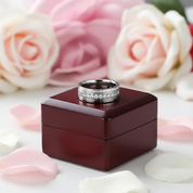 Diamond Inlay Beveled Matte Edges Tungsten Men's Wedding Band-Black Diamonds New York