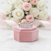 Eternity Emerald Cut Diamond Option Women's Wedding Band-Black Diamonds New York