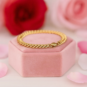 18k Yellow Gold Vintage Chain Bracelet-Black Diamonds New York