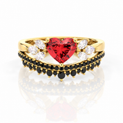 Forever In My Heart- 1.25ct Heart Cut Diamond Option Gothic Promise Ring-Black Diamonds New York