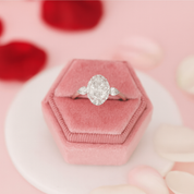 14k White Gold 1.0 Ct Oval Cut CVD Lab Diamond Engagement Ring-Black Diamonds New York