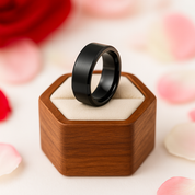 Black Matte Titanium Men's Wedding Band-Black Diamonds New York