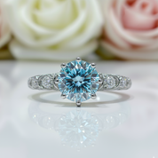 1.0ct Round Diamond Retro Engagement Ring-Black Diamonds New York