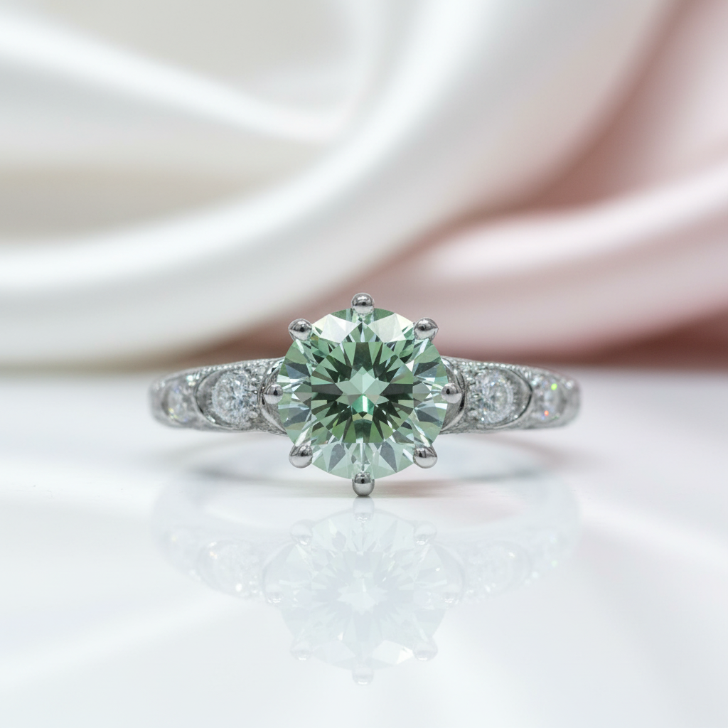1.0ct Round Diamond Option Retro Engagement Ring-Black Diamonds New York