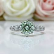 1.0ct Round Diamond Retro Engagement Ring-Black Diamonds New York