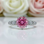 1.0ct Round Diamond Retro Engagement Ring-Black Diamonds New York