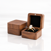 Personalized Wooden Wedding Ring Box Double Slots-Black Diamonds New York