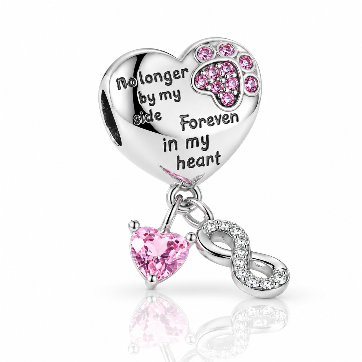 Infinite Love Heart & Paw Beads-Black Diamonds New York