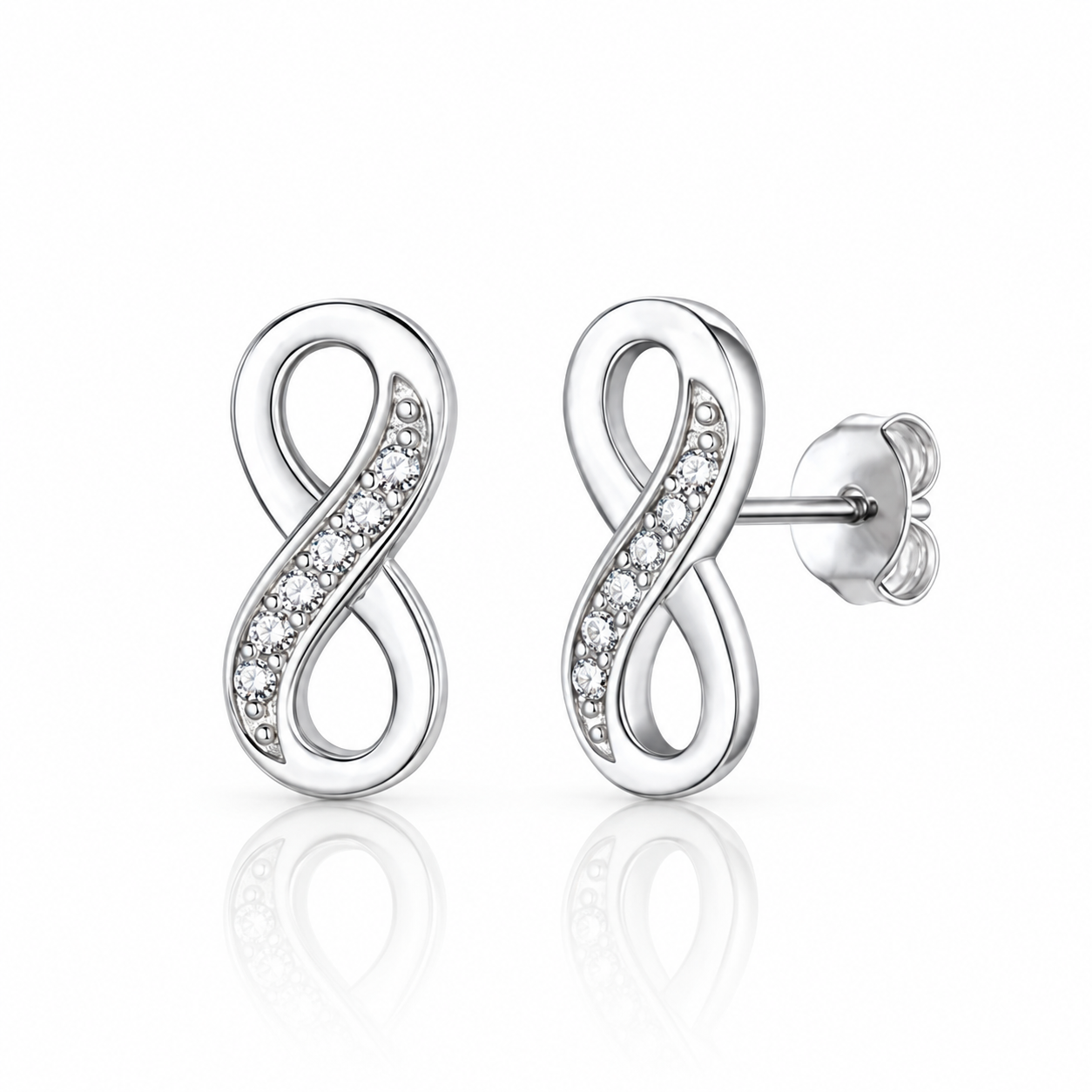 Infinity Moissanite Stud Earrings-Black Diamonds New York