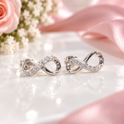 Infinity Moissanite Stud Earrings-Black Diamonds New York