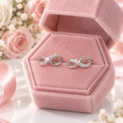 Infinity Moissanite Stud Earrings-Black Diamonds New York