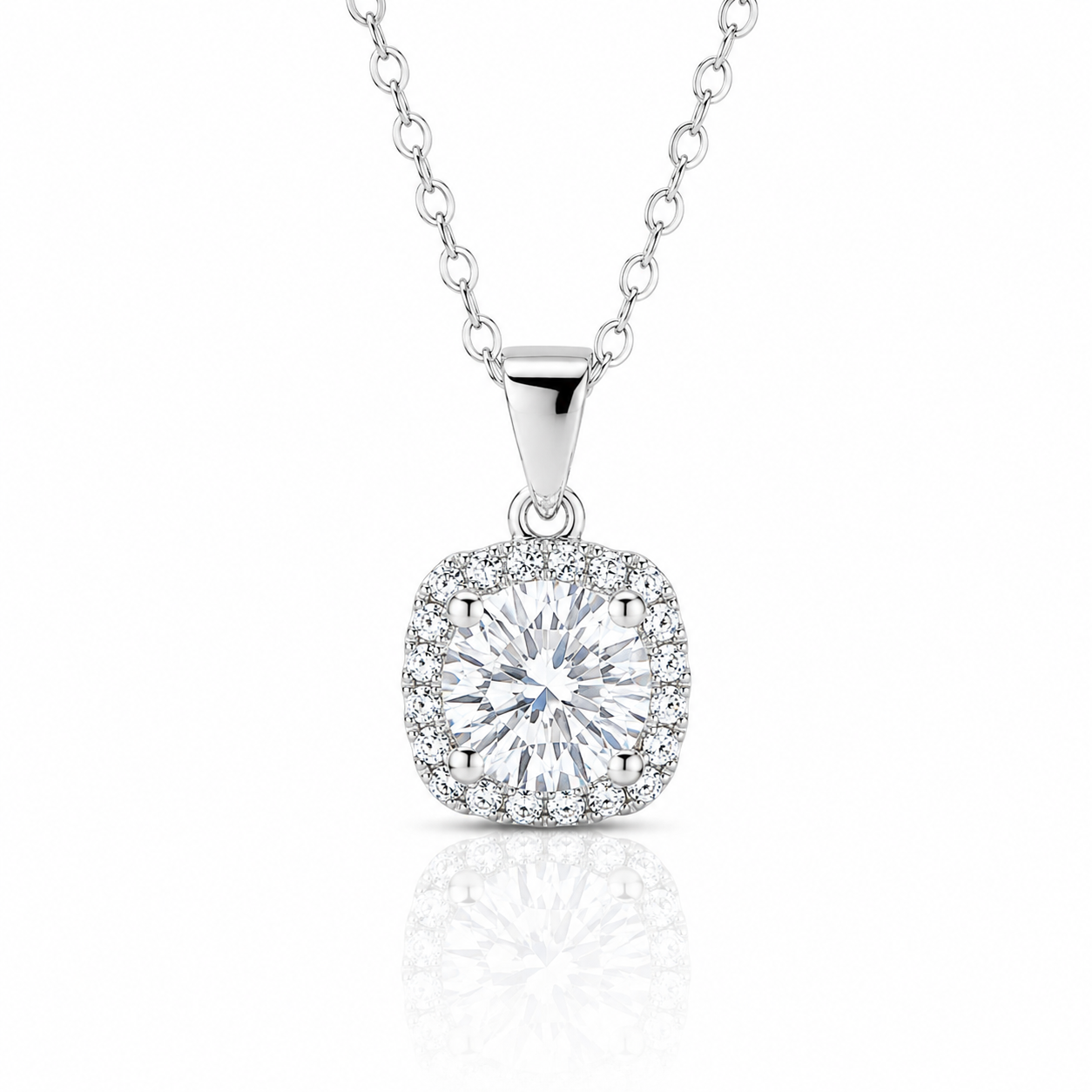 Inlaid 5.0 Ct Diamond Option Square Pendant Necklace-Black Diamonds New York