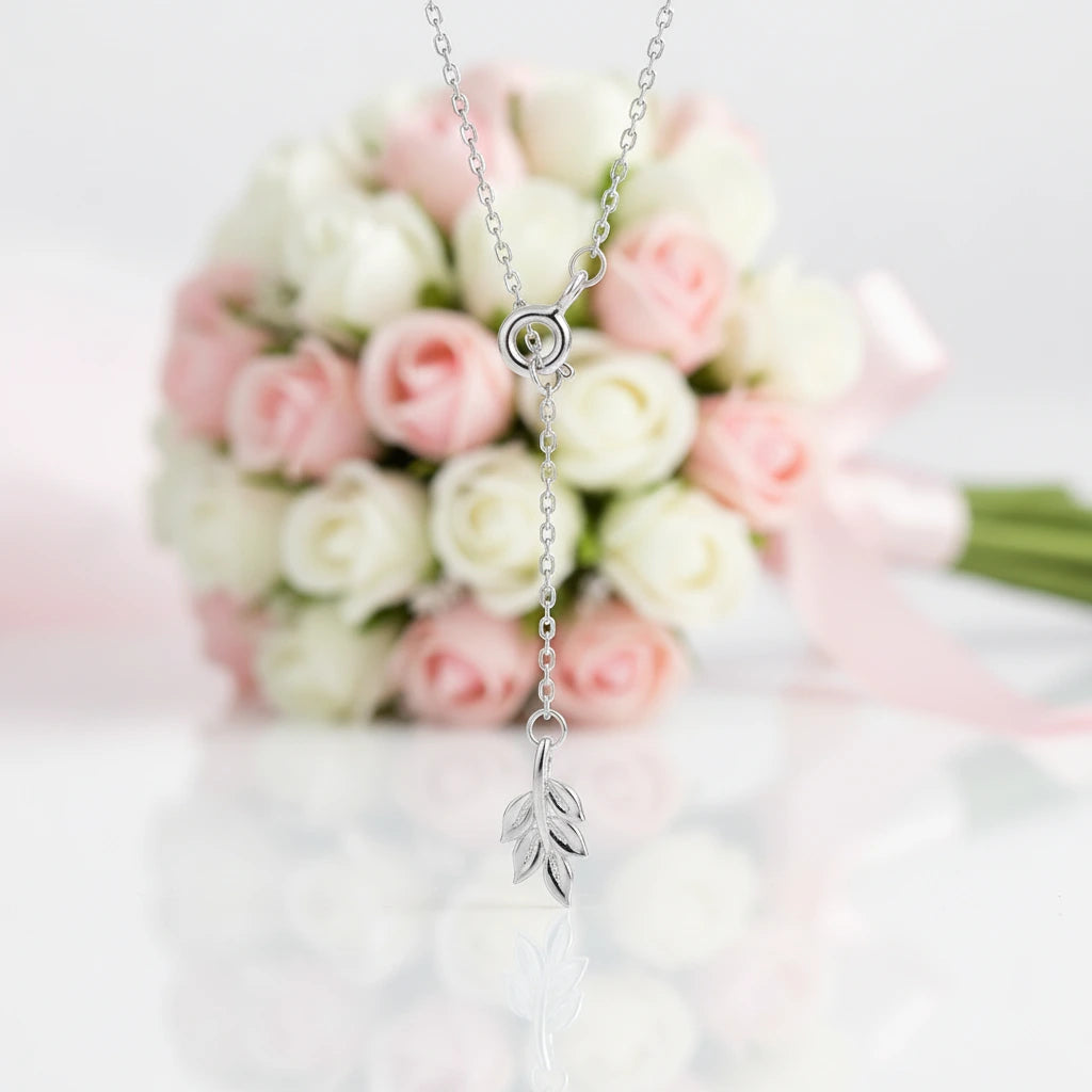 June Birthstone Natural Moss Agate Circle Leaves Necklace-Black Diamonds New York