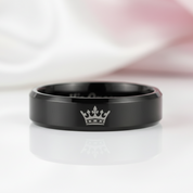 King & Queen Black Tungsten Wedding Band-Black Diamonds New York