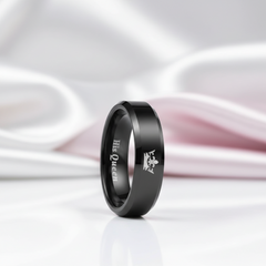 King & Queen Black Tungsten Wedding Band
