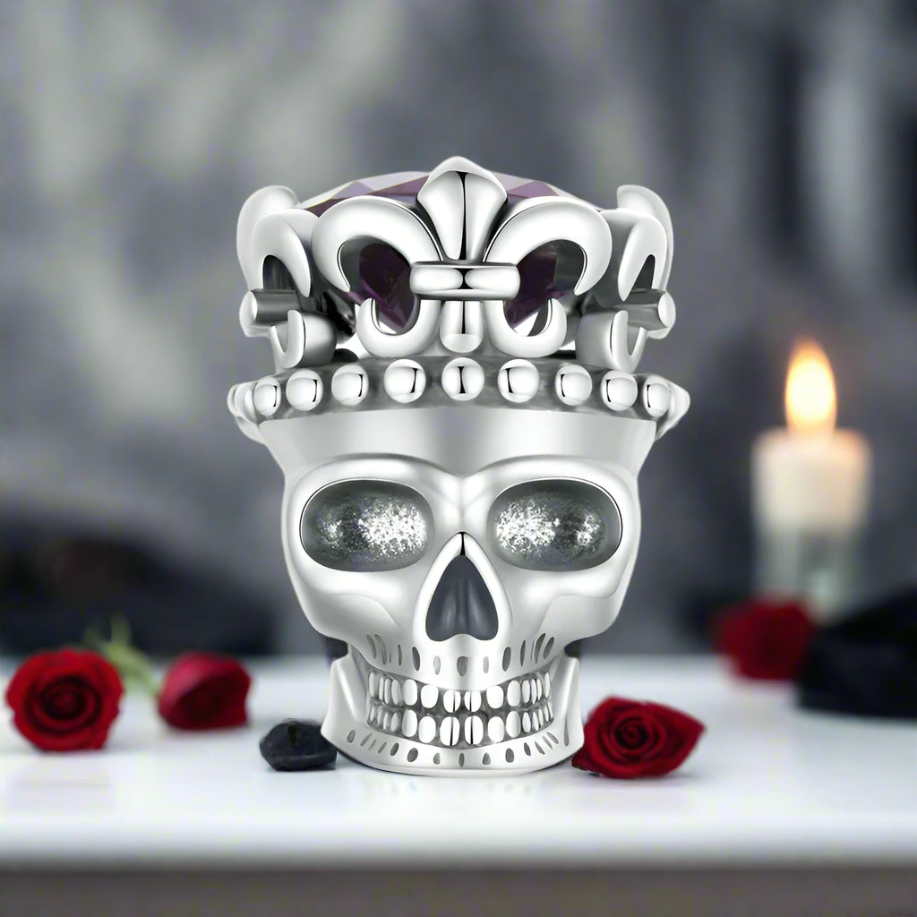 King Skull Gothic Charm-Black Diamonds New York