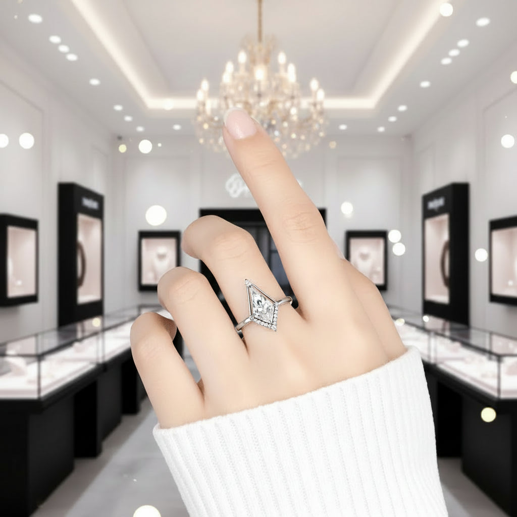 Kite Cut Diamond Option Engagement Ring-Black Diamonds New York