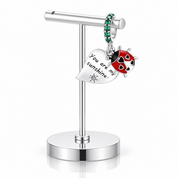 Lady Bug & Heart Red Charms Beads-Black Diamonds New York
