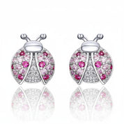 Ladybug Pink Diamond Option Stud Earrings-Black Diamonds New York