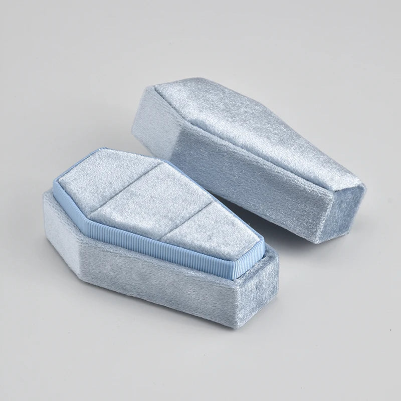 Married Till Buried Personalized Coffin Ring Box-Black Diamonds New York