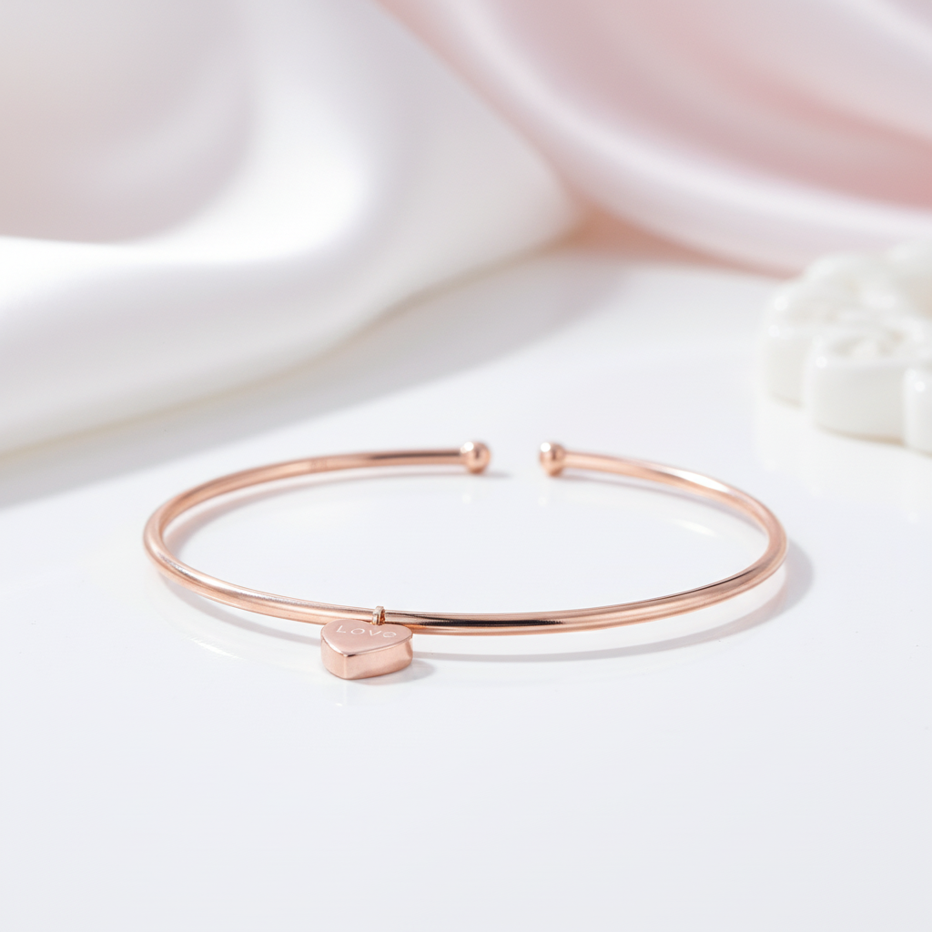 Love Bangle in Solid Rose Gold-Black Diamonds New York