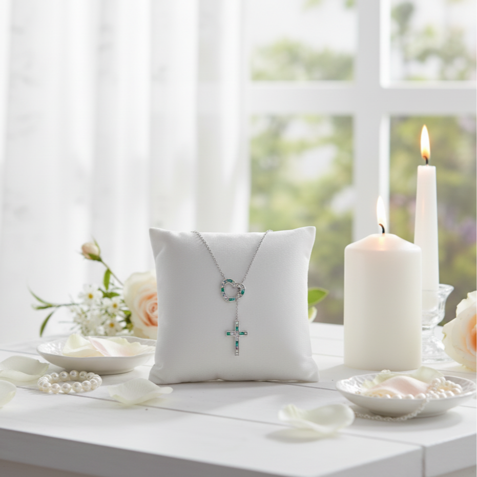 Love & Cross Diamond Necklace-Black Diamonds New York