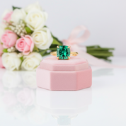 Lovely 3.5 Carat Cushion Cut Paraiba Tourmaline Engagement Ring-Black Diamonds New York