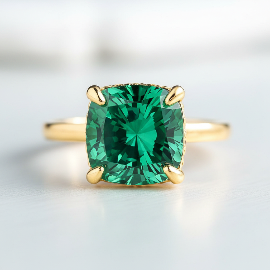 Lovely 3.5 Carat Cushion Cut Paraiba Tourmaline Engagement Ring-Black Diamonds New York