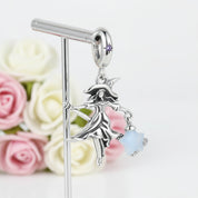 Luminous Elf Witch Riding in Witch Broom Charm-Black Diamonds New York