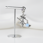 Luminous Elf Witch Riding in Witch Broom Charm-Black Diamonds New York