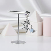 Luminous Elf Witch Riding in Witch Broom Charm-Black Diamonds New York