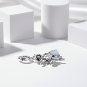 Luminous Elf Witch Riding in Witch Broom Charm-Black Diamonds New York