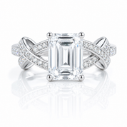 Luxurious 3.0 Ct Emerald Cut Diamond Option Wedding Ring-Black Diamonds New York