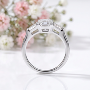 Luxurious Emerald Cut Diamond Option Engagement Ring-Black Diamonds New York