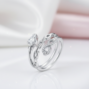 Luxurious Pear Cut Diamond Option Infinity Chain Engagement Ring-Black Diamonds New York