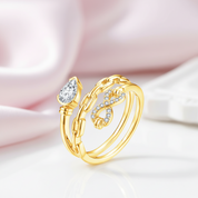 Luxurious Pear Cut Diamond Option Infinity Chain Engagement Ring-Black Diamonds New York