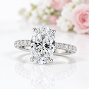 Classic Oval-cut Diamond Option White Gold Engagement Ring