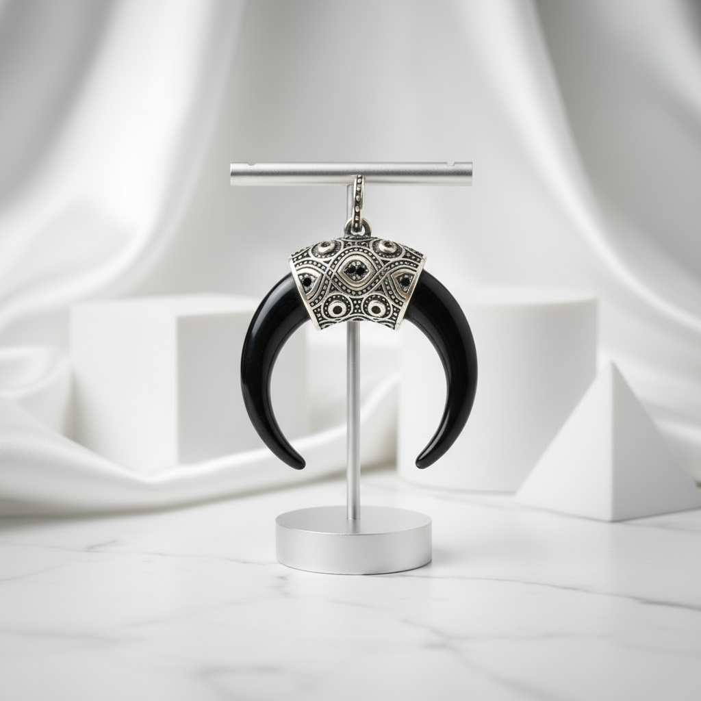 Maori Tiger Tooth Ethnic Punk Pendant-Black Diamonds New York