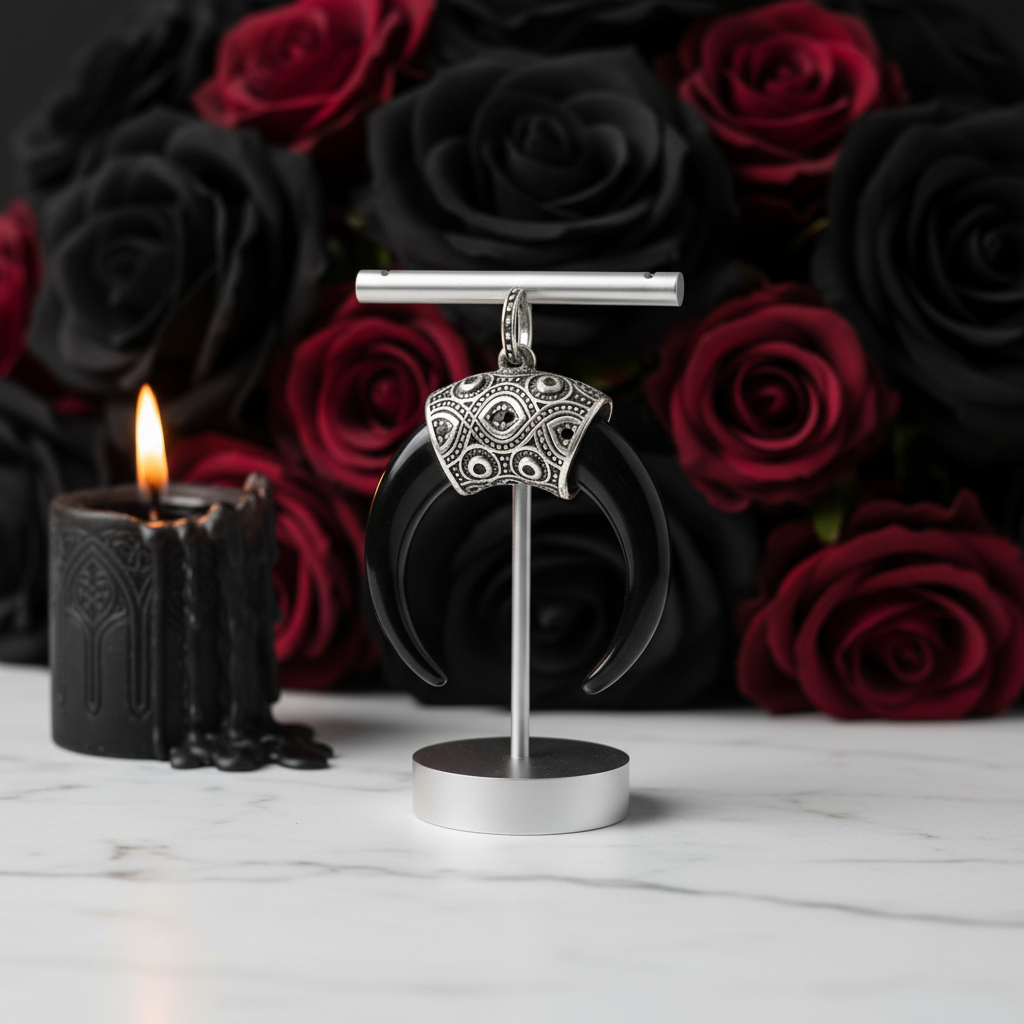 Maori Tiger Tooth Ethnic Punk Pendant-Black Diamonds New York