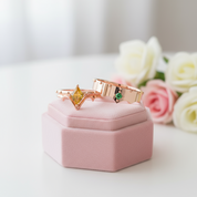 Marksman's Ring Set (Women)- 14k Yellow Gold Video Game Inspired Rings-Black Diamonds New York