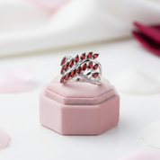 Marquise-cut Garnet Gemstone Geometric Ring-Black Diamonds New York