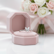 Marquise Cut Diamond Option Butterfly Shaped Engagement Ring-Black Diamonds New York
