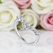 Marquise Cut Stackable V Shape Wedding Band-Black Diamonds New York